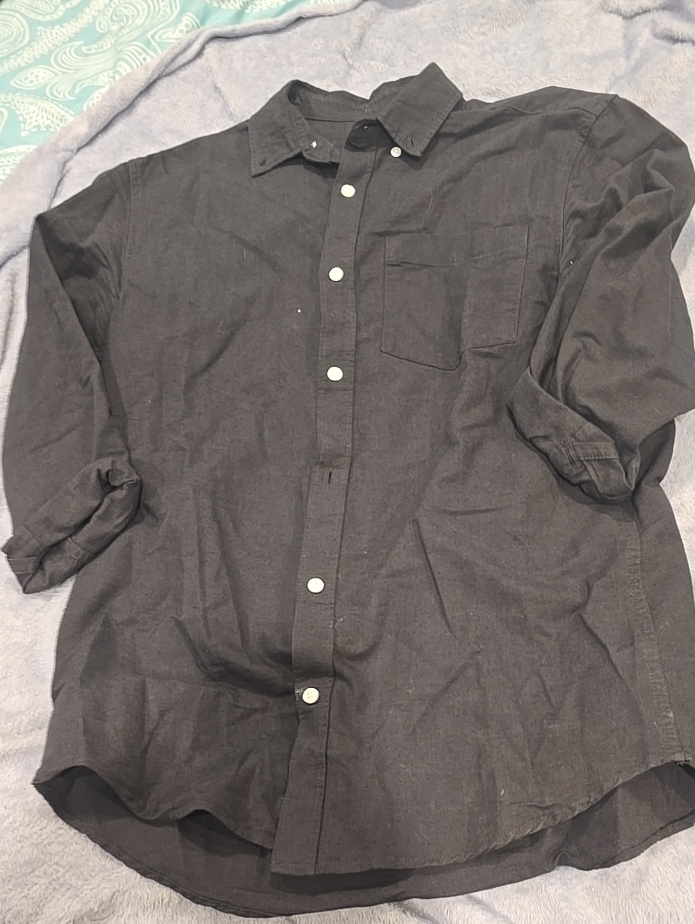 ❤️10/$40 Men's Dark Button-Down Shirt - Classic Long Sleeve